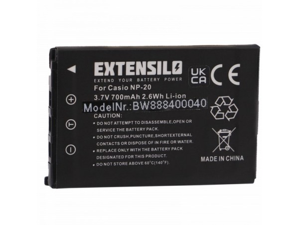 Baterija NP-20 za Casio Exilim EX-M1 / EX-Z3 / EX-S3, 700 mAh
