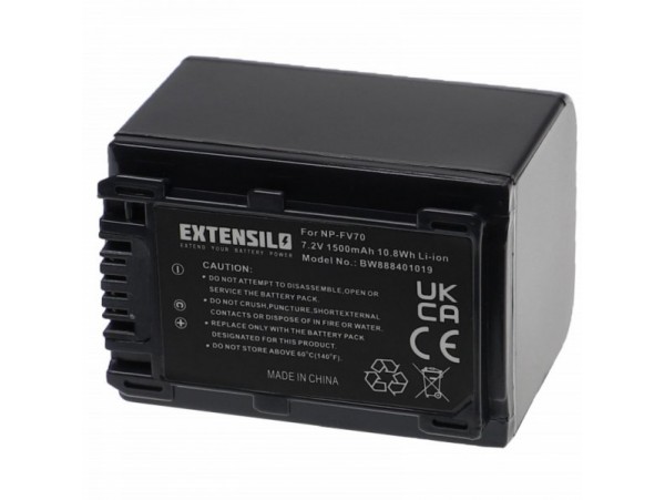 Baterija NP-FV70 za Sony DCR-DVD103 / DCR-DVD105 / DCR-DVD106, 1500 mAh
